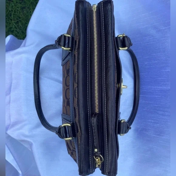 Coach 11062  Hampton Signature Handbag Brown on Brown - Picture 4 of 16